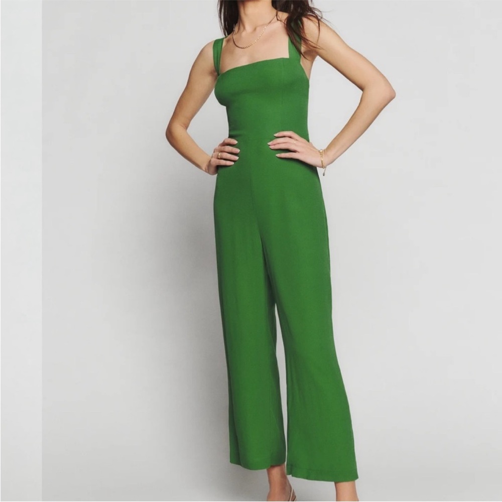 REFORMATION Alva Jumpsuit in Kelly Green sz 8 - Picture 3 of 14